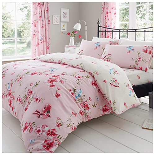GC GAVENO CAVAILIA Duvet Cover With Pillow Cases - Polycotton Quilt Cover - Bedding Set King Size- Pink - King - Pink