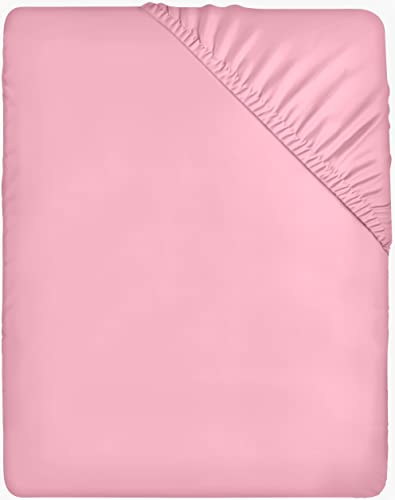 Utopia Bedding Fitted Sheet King, Pink - Deep Pocket 14 inch (35 cm) - Easy Care - Soft Brushed Polyester Microfibre Fabric - Shrinkage and Fade Resistant - Bottom Sheet - King - Pink