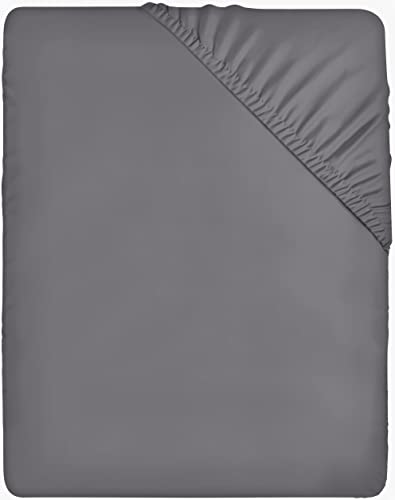 Utopia Bedding Fitted Sheet King, Grey - Deep Pocket 14 inch (35 cm) - Easy Care - Soft Brushed Microfibre Fabric - Shrinkage and Fade Resistant - Bottom Sheet - King - Grey