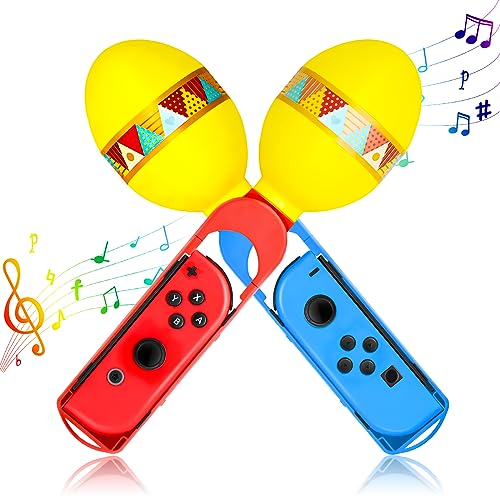 Sand Hammer Game Hand Grip for Samba de Amigo Party Central Compatible With Nintendo Switch Joycon Controller,Switch OLED Sports Games Bundle Accessories - Yellow