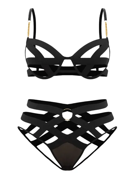 SOLY HUX Women's Plus Size Cut Out Underwire Lingerie Set Bra and Panty