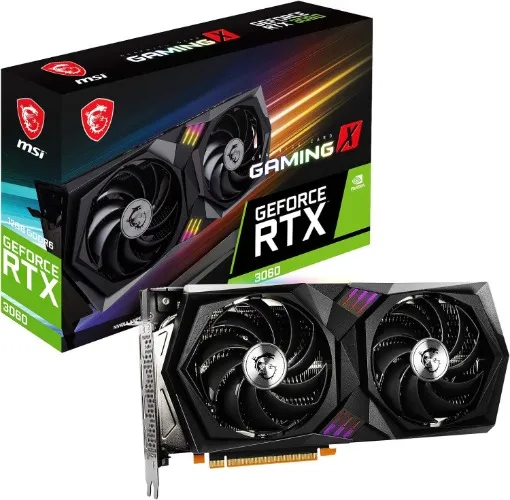 MSI Gaming GeForce RTX 3060 12GB 15 Gbps GDRR6 192-Bit HDMI/DP PCIe 4 Twin-Frozr Torx Fan Ampere RGB OC Graphics Card (RTX 3060 Gaming X 12G)