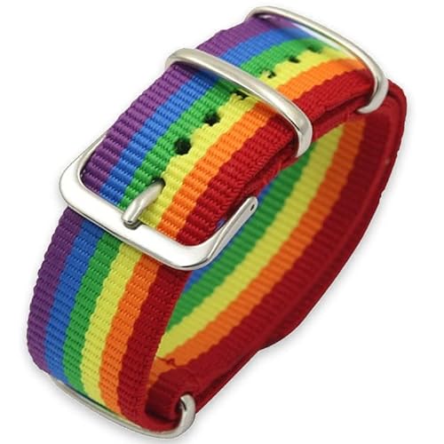 mintolex LGBT Pride Bracelet for Bisexual Lesbian Gay LGBTQ Pride Bracelets Handmade Nylon Adjustable Wristband Watch Band Rainbow Bracelets for Women Men Parade Bulk Multiple Pack - A-1pcs