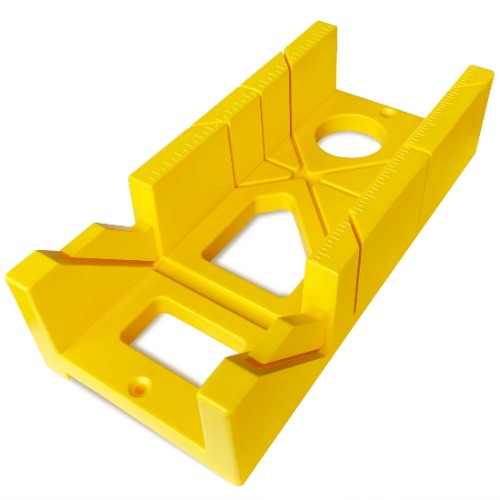 Hanpex 12 Inch Heavy Duty Mitre Box Cuts both 45 degree and 90 degree Miter Angles for Accurate Cutting, Impact-Resistant ABS plastic Miter Box for DIYer, Woodworker, Woodcarver, Carpenter, Yellow - 12inch Miter Box $25.99