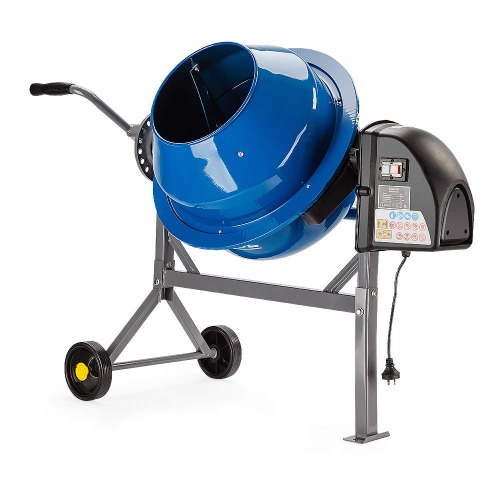Baumr-AG 220W Portable Concrete Cement Mixer Electric, 70L/ 2.4 Cubic Ft Capacity, Heavy Duty Steel Drum with 2x Dual Fast-minx Blades