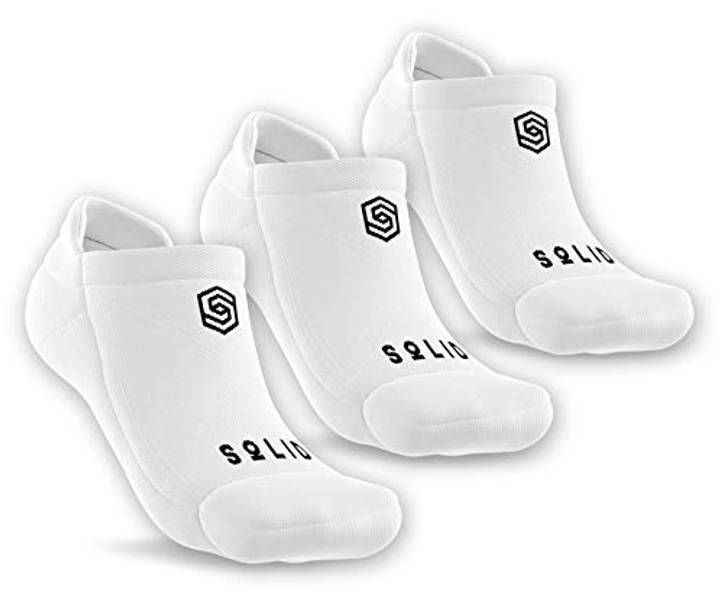 Solid Multi-pack Cushioned No-show Athletic Running Socks, Lightweight Comfort Fit Performance for Men and Women