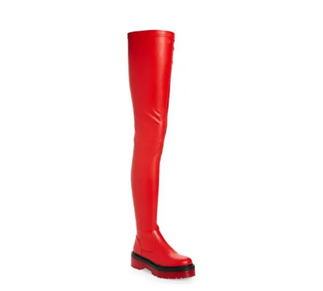Thigh High Red Boots