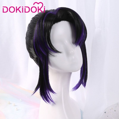 DokiDoki Anime Demon Slayer: Kimetsu no Yaiba Kochou Shinobu Cosplay Wig Women Black Purple synthetic Hair Halloween | Shinobu-PRESALE