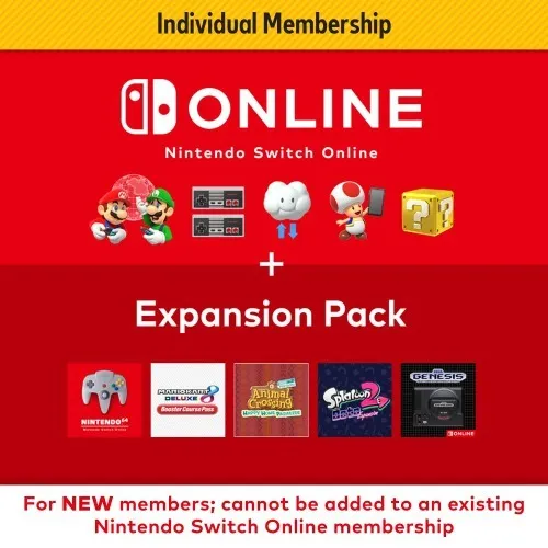 Nintendo Switch Online + Expansion Pack 12-month Individual Membership – [Digital Code] - Nintendo Switch Digital Code Nintendo Switch Online + Expansion Pack 12 Months