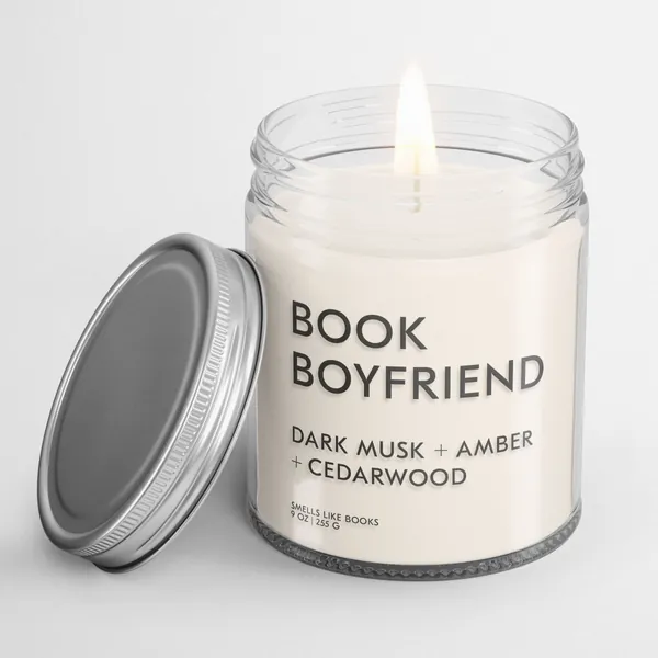 BOOK BOYFRIEND Soy Candle, Book Lover Candle, Book Scented Candle, Literary Candle, Book Inspired Candle, Candle Smells Like Books, Bookish
