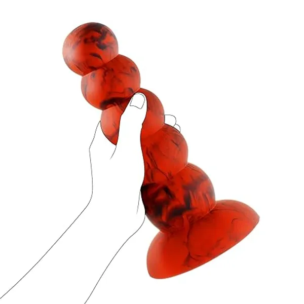 5 Balls Dildo,8.26inch Liquid Silicone Anal Plug Beads,Huge Anal Trainer Colorful Suction Cup Dildo,Realistic Soft Prostate Sex Toys for Women Men Couple - L