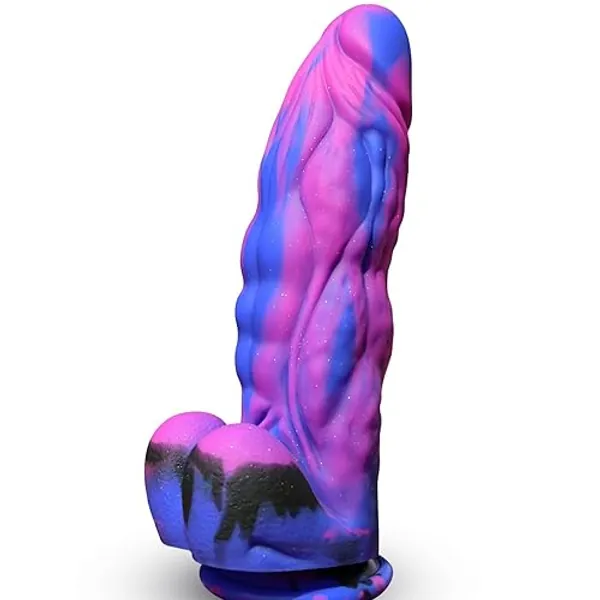 9.5'' Huge Fantasy Realistic Dildo,2.4'' in Diameter Thick G-spot Dildo,Soft Silicone Anal Dildo with Powerful Suction Cup,Adult Sex Toys for Women Men Gay Couple for Clitoral Vaginal Anal Stimulation