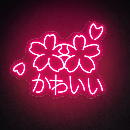 Sakura Flower Kawaii Neon Sign - Pink Japanese 42cmX36cm