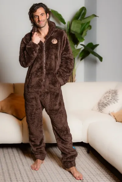 Knuffle Fleece Onesie - Brown / XL