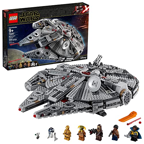 LEGO Star Wars Millennium Falcon 75257 Building Set - Starship Model with Finn, Chewbacca, Lando Calrissian, Boolio, C-3PO, R2-D2, and D-O Minifigures, The Rise of Skywalker Movie Collection - Multi
