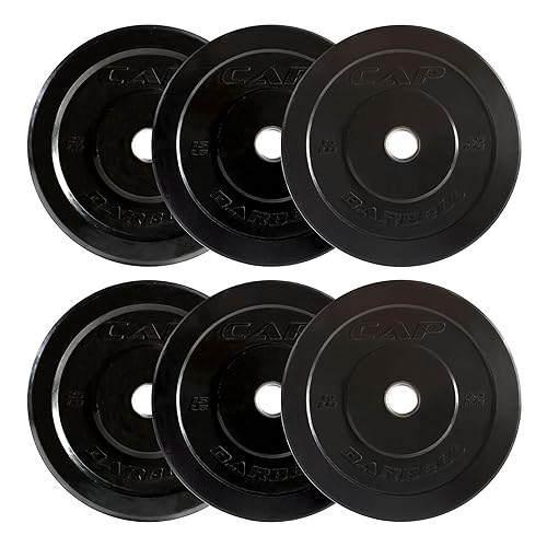 CAP Barbell 2-Inch Olympic Bumper Plate Weight Set | 100-370 lbs | Multiple Options - ELITE - 100 LBS SET