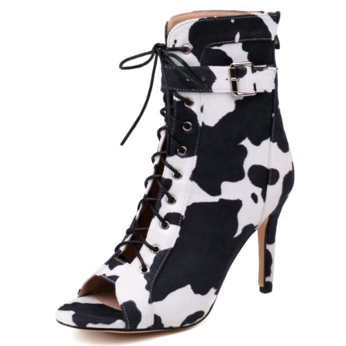 Scaoruki Women Classic Gladiator Summer Booties - 12 - 7#-cow Black