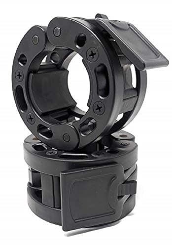 Clout Fitness Olympic Barbell Clamps Collars Quick Release Pair of Locking Weight Clips Fit 2 Inch Barbell for Weightlifting - Classic Quick Release - Black