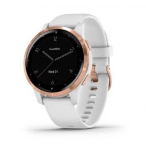 Garmin Vivoactive 4s Smartwatch With GPS, White/Rose Gold