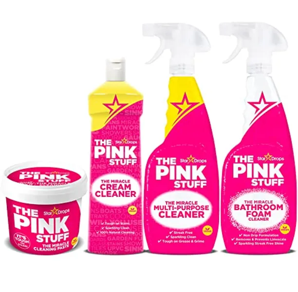 Stardrops - The Pink Stuff Ultimate Bundle - Miracle Cleaning Paste, Multi-Purpose Bathroom Spray and Foam Cleaner