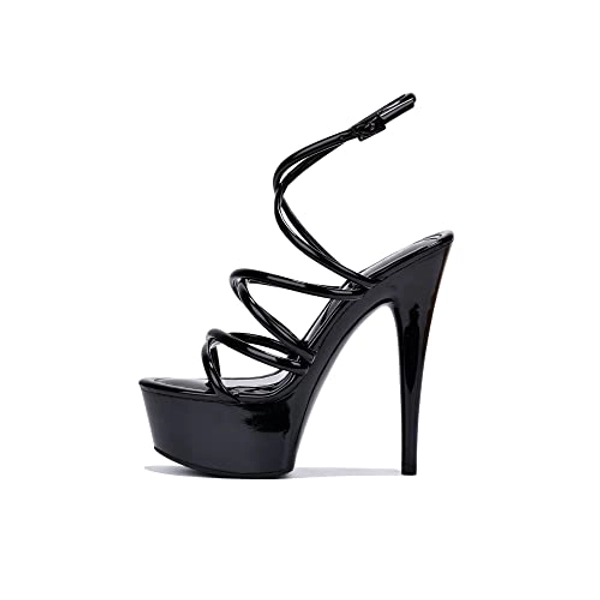 Cape Robbin Lili Sexy Platform Strappy Stiletto Heels for Women - Round Toe Women's High Heels Shoes