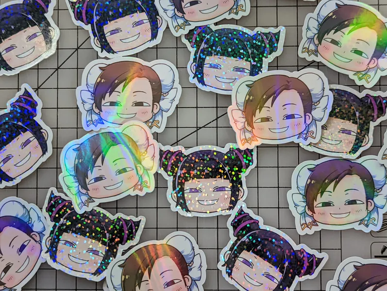Heh face/ Smug face holographic vinyl stickers