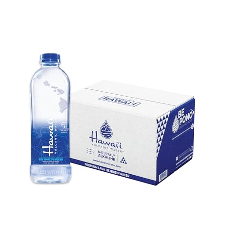 Hawaii Volcanic Water, Lava Filtered Naturally Alkaline, 100% Recycled Bottle (1 Liter) 12 - Pack - 33.8 Fl Oz (Pack of 12)