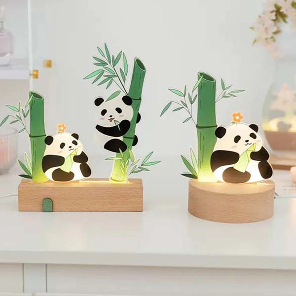 Panda LED Lamp Cute Panda Bamboo