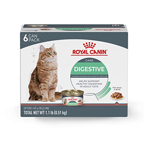 Royal Canin Digestive Care Thin Slices in Gravy Wet Cat Food, 3 oz can (6-pack) - 1.1 Pound (Pack of 1) - Thin Slices in Gravy