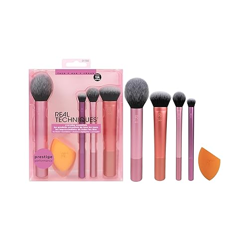 Real Techniques Everyday Essentials + Make-up-Schwamm-Set, Make-up-Pinsel und Make-up-Mixer-Schwamm, für Foundation, Rouge, Bronzer, Lidschatten und Puder, 5-teiliges Set - 5 Stück (1er Pack)