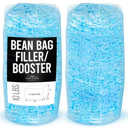 Jade Active Bean Bag Filler, 10 LBS Premium Bean Bag Booster Shredded Memory Foam, Soft Stuffing for Dog Bed or Couch Cushion, Filling Even for Artwork