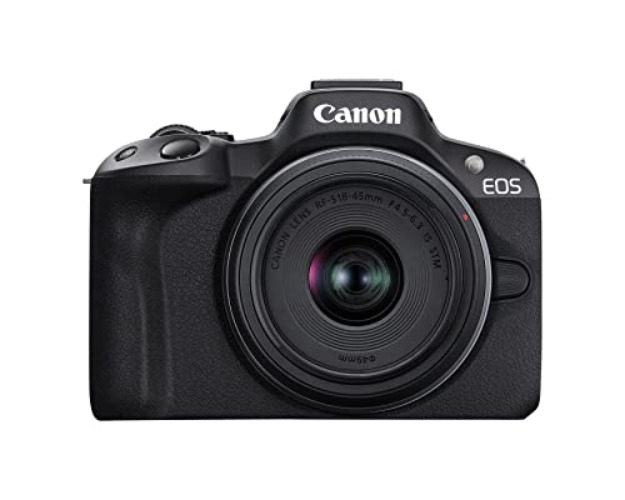 Canon EOS R50 Mirrorless Camera RF-S18-45mm F4.5-6.3 is STM Lens Kit, 24.2 Megapixel CMOS (APS-C) Sensor, 4K Video, Hybrid Camera, Photo and Video, Vlogging, Content Creator, RF Mount, Black - EOS R50 w/RF-S18-45mm - Black