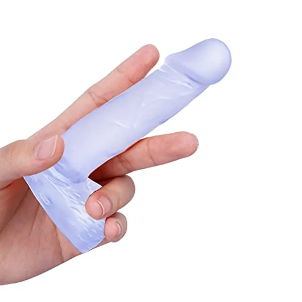 4 Inch Realistic Small Dildo,Beginner Anal Plug,Soft Anal Dildo with Curved Shaft and Balls,Adult Sex Toy Women Men Couples.Experience Multi-Purpose Mini Style(Blue)