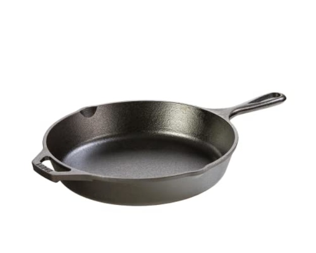 Lodge 10.25 Inch Cast Iron Pre-Seasoned Skillet – Signature Teardrop Handle - Use in the Oven, on the Stove, on the Grill, or Over a Campfire, Black - 10.25 Inch