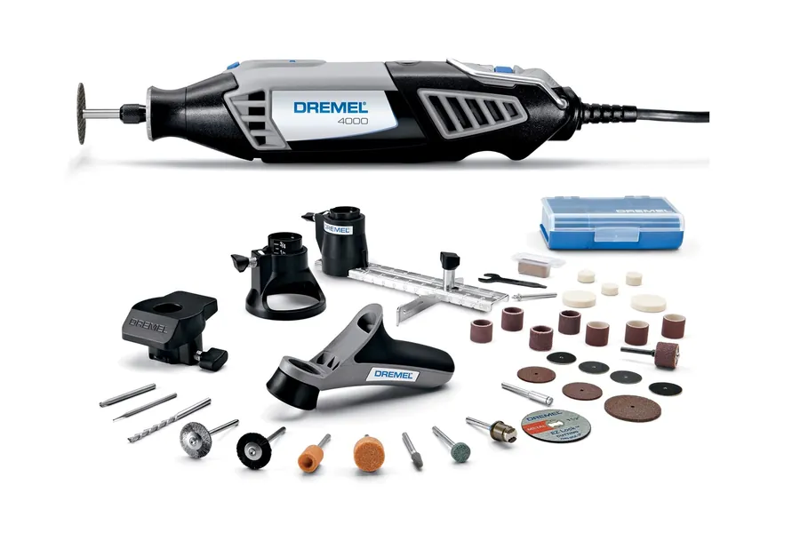 Dremel 4000-4/34 Variable Speed Rotary Tool Kit - Engraver, Polisher, and Sander- Perfect for Cutting, Detail Sanding, Engraving, Wood Carving, and Polishing- 4 Attachments & 34 Accessories , Gray - Rotary tool