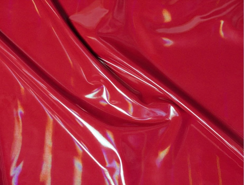 Stretch PVC Fabric: Iridescent Red