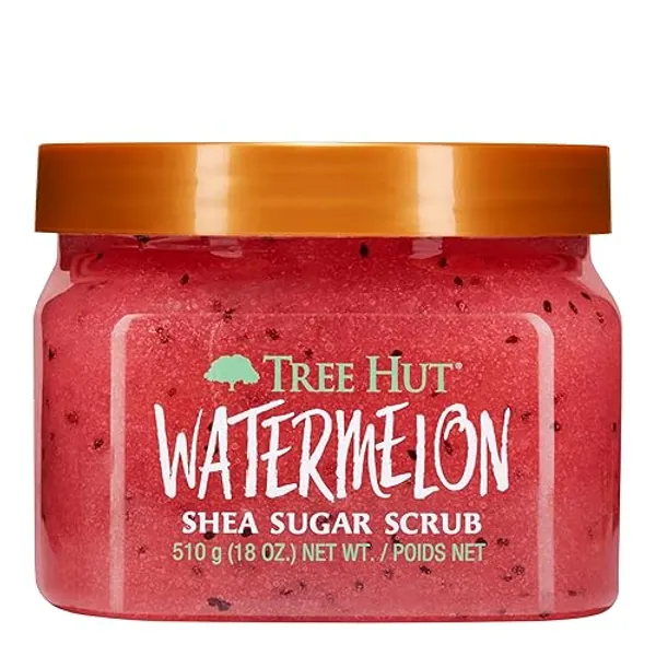 Tree Hut Watermelon Shea Sugar Scrub | Peeling-Körperpeeling entfernt abgestorbene, trockene Haut fĂŒr ein weiches und hydratisiertes GefĂŒhl | pflegende essentielle Körperpflege | 532 ml