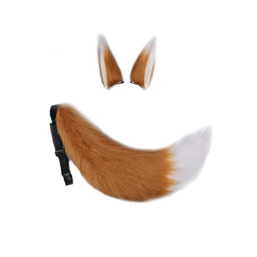 Holo Spice and Wolf Fox Tail and Ear Clips Anime Spice and Wolf Cosplay Holo Costume Fox Accessories Set Brown