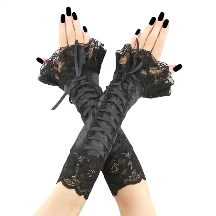 Gothic Arm Sleeves - Black / M