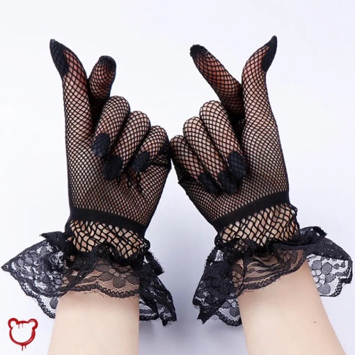 Lace Gothic Fishnet Gloves