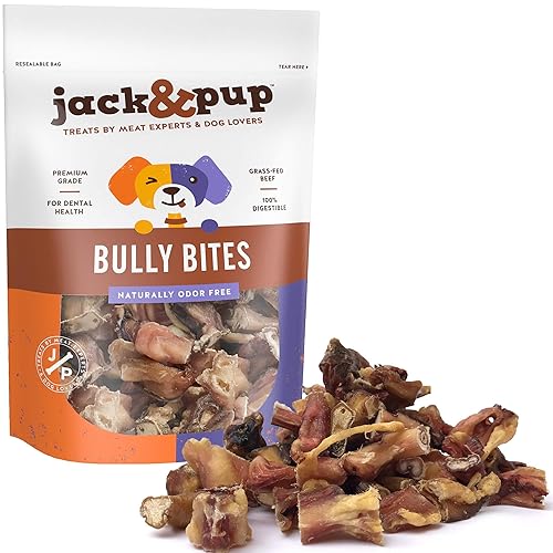 Jack&Pup Premium Dog Chews Bites, Healthy Dog Treats for Medium Dogs - All Natural Dog Treats Small Dogs, Single Ingredient Dog Treat for Puppies - Bully Sticks | Gullet Jerky (Bully Bites 2lb) - Bully Bites (2 Lbs)