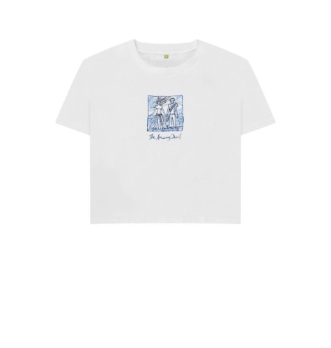 Ink drawing on white boxy t-shirt | White / 10