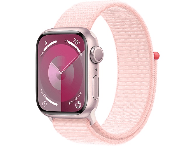 APPLE Watch Series 9 GPS, 41mm, pink alumíniumtok, világos rózsaszín sportpánt (MR953QH/A) | MediaMarkt