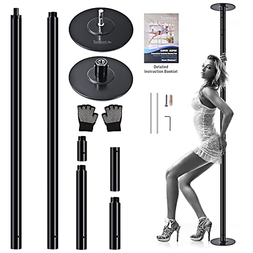 SereneLife Professional Dancing Pole Mat - Durable, Foldable, Portable Protection for Pole Fitness and Dance Routines Suitable for Dance Beginners, Exercisers, and Athletes 4 ft. x 2 - Black