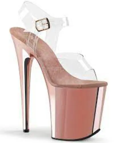 Flamingo-808 Clear/Rose Gold Size 6