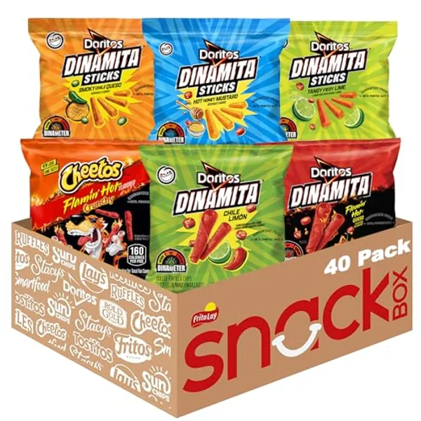 Frito-Lay Doritos Dinamita and Cheetos Spicy & Savory Snack Variety Pack (Pack of 40)