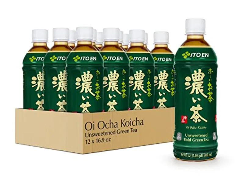 Ito En Oi Ocha Unsweetened Bold Green Tea, 16.9 Fluid Ounce (Pack of 12), Unsweetened, Low Calorie