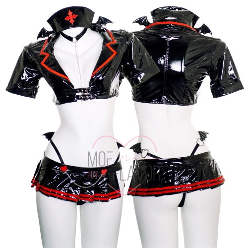 Latex Succubus Nurse - Black / Bottom / XS/S