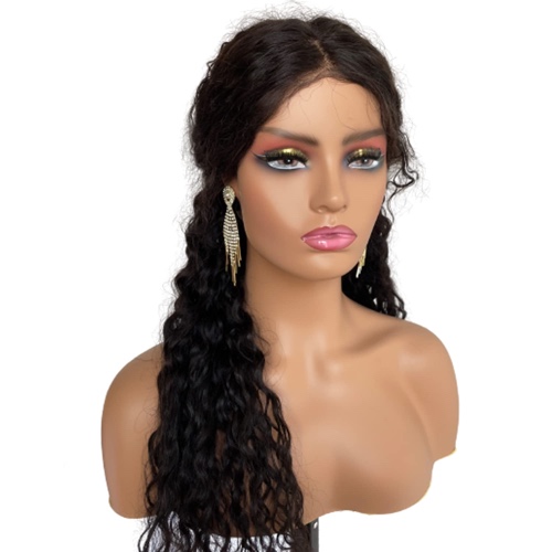 Voloria Realistic Female Mannequin Head with Shoulder Make Up Face Manikin PVC Head Bust Wig Head Stand for Wigs Display Making,Styling,Sunglasses,Necklace Earrings,Light Brown Color - 