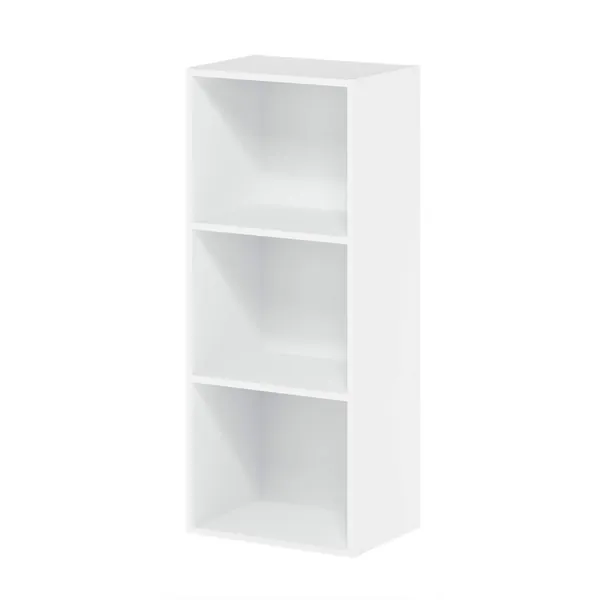 Furinno Luder Bookcase / Book / Storage , 3-Tier, White - White 3-Tier Cube